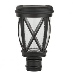 120 Lumens Black Solar Post Lantern by Hampton Bay