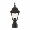 15.5 in. Black 1-Light Outdoor Post Lamp with Clear Beveled Glass Shade by Hampton Bay