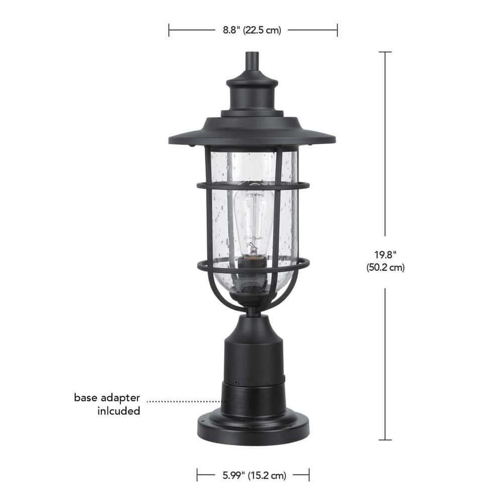 Turner 1-Light Post Mount Matte Black by Hampton Bay 7 Turner 1-Light Post Mount Matte Black by Hampton Bay - Image 7
