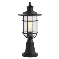 Turner 1-Light Post Mount Matte Black by Hampton Bay