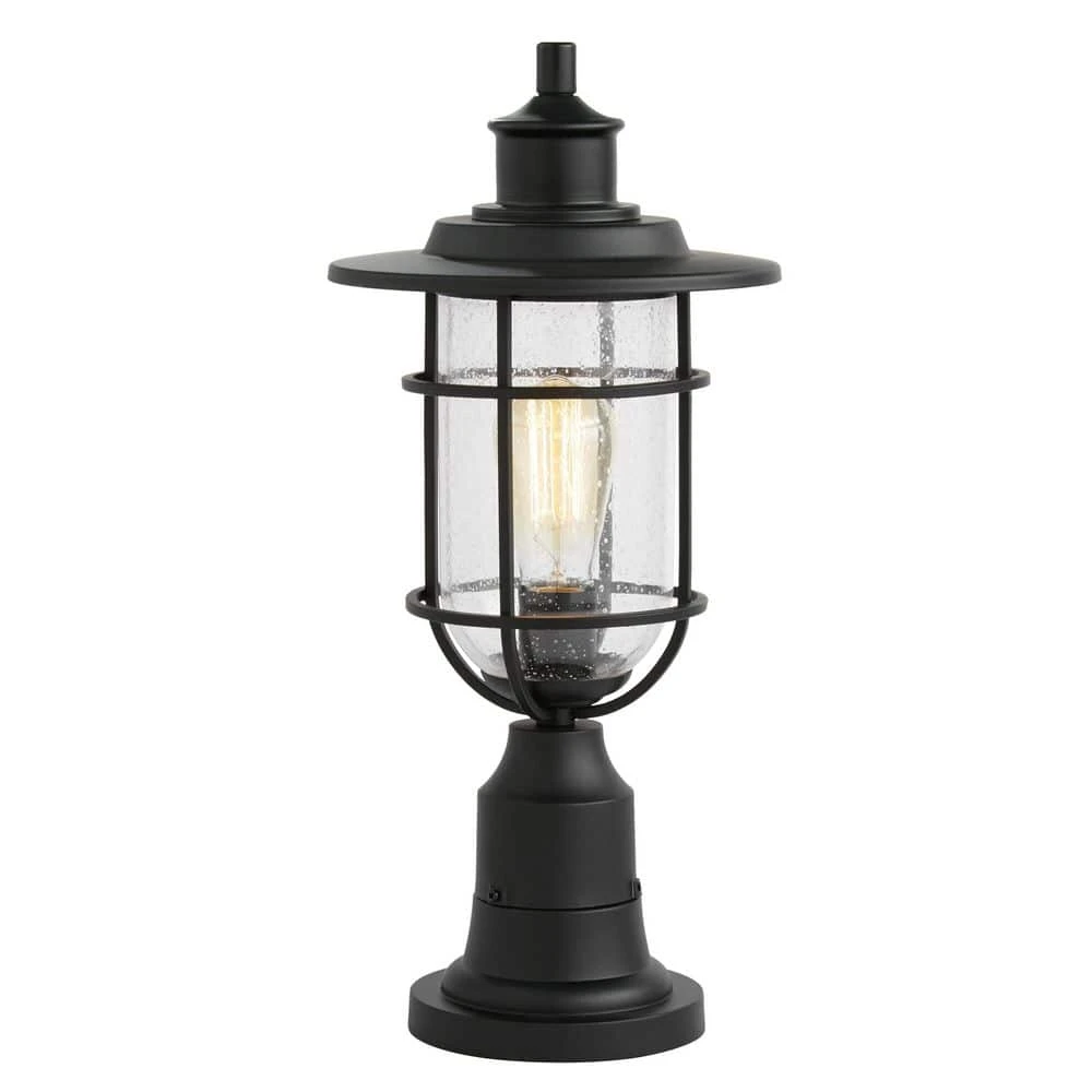 Turner 1-Light Post Mount Matte Black by Hampton Bay 1 Turner 1-Light Post Mount Matte Black by Hampton Bay