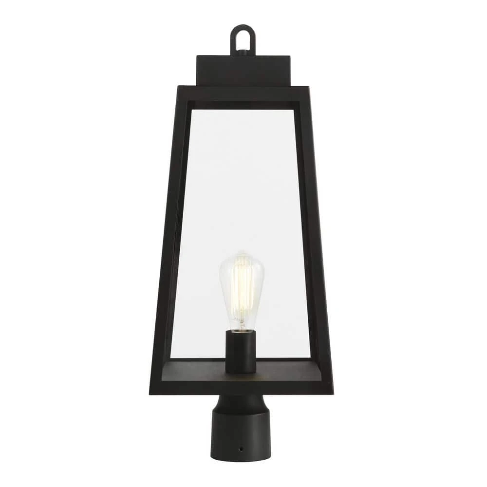 Corbin Modern 1-Light Black Outdoor Tapered Post Lantern Light by Hampton Bay 3 Corbin Modern 1-Light Black Outdoor Tapered Post Lantern Light by Hampton Bay - Image 3