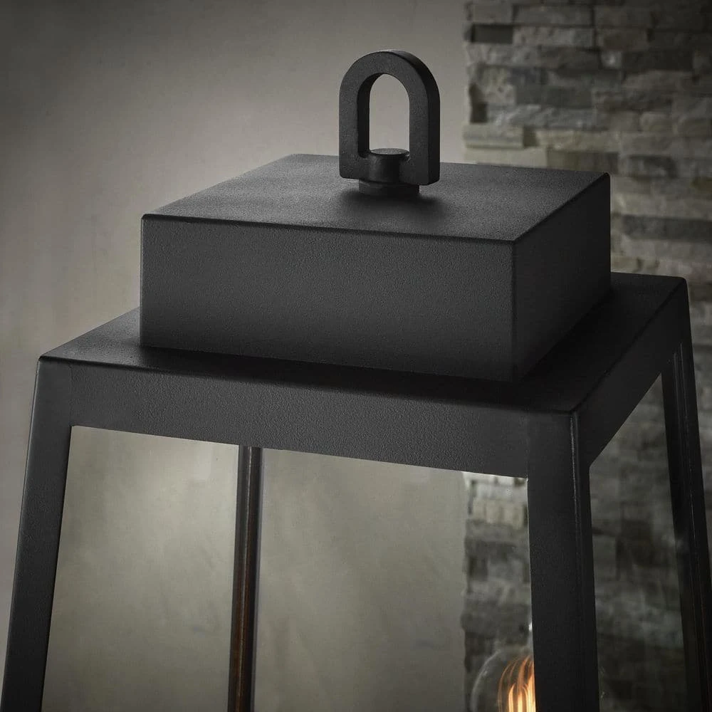 Corbin Modern 1-Light Black Outdoor Tapered Post Lantern Light by Hampton Bay 5 Corbin Modern 1-Light Black Outdoor Tapered Post Lantern Light by Hampton Bay - Image 5