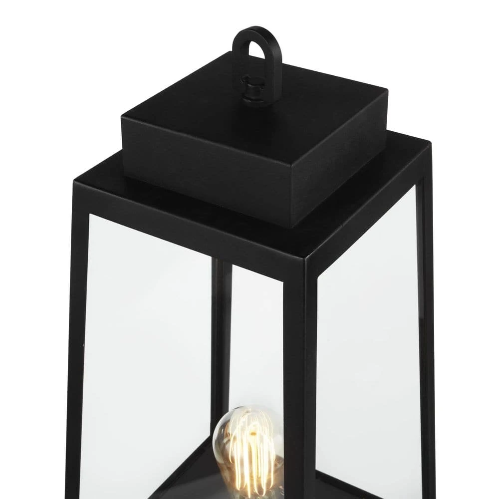 Corbin Modern 1-Light Black Outdoor Tapered Post Lantern Light by Hampton Bay 4 Corbin Modern 1-Light Black Outdoor Tapered Post Lantern Light by Hampton Bay - Image 4