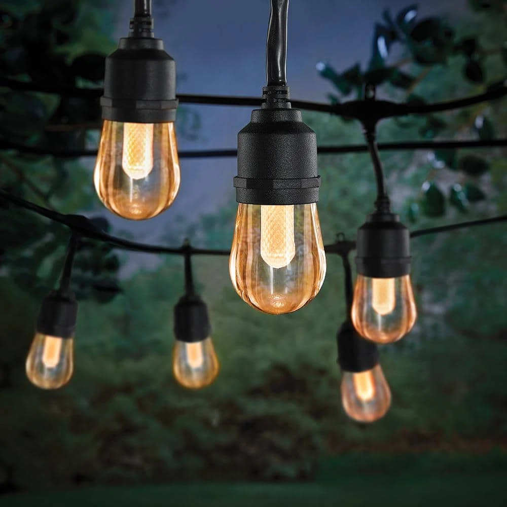 Outdoor/Indoor 24 ft. Smart Hubspace Plug-in Edison Bulb RGBW Color Changing LED String Light (12-Bulb) by Hampton Bay 5 Outdoor/Indoor 24 ft. Smart Hubspace Plug-in Edison Bulb RGBW Color Changing LED String Light (12-Bulb) by Hampton Bay - Image 5