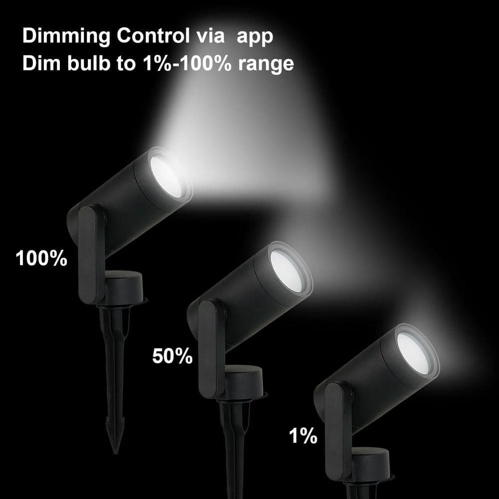 Low Voltage Black LED Spotlight with Smart Hubspace App Control (3-Pack) by Hampton Bay 8 Low Voltage Black LED Spotlight with Smart Hubspace App Control (3-Pack) by Hampton Bay - Image 8