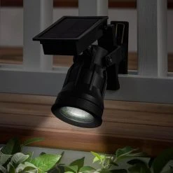 Solar Black Outdoor Integrated LED Spot Light with Clip 20 Lumens by Hampton Bay -Hampton Bay Sales black hampton bay spotlights 10609 20 1bk 4f 1000