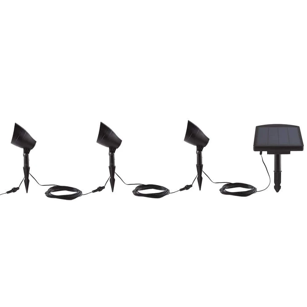 Solar 50 Lumens Black Integrated LED Spotlight with Remote Panel (3-Pack); Weather/Water/Rust Resistant by Hampton Bay 6 Solar 50 Lumens Black Integrated LED Spotlight with Remote Panel (3-Pack); Weather/Water/Rust Resistant by Hampton Bay - Image 6