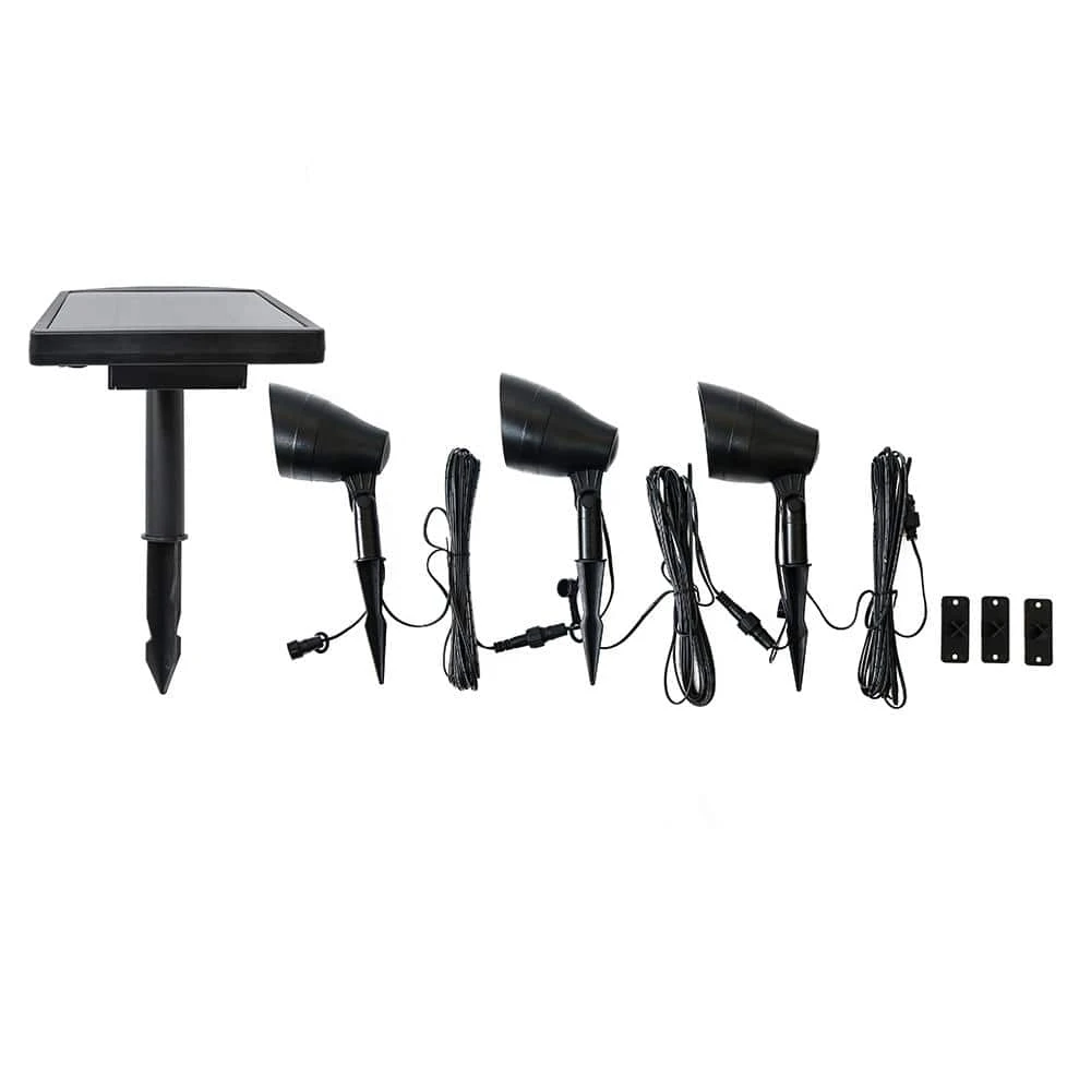 Solar 50 Lumens Black Integrated LED Spotlight with Remote Panel (3-Pack); Weather/Water/Rust Resistant by Hampton Bay 5 Solar 50 Lumens Black Integrated LED Spotlight with Remote Panel (3-Pack); Weather/Water/Rust Resistant by Hampton Bay - Image 5