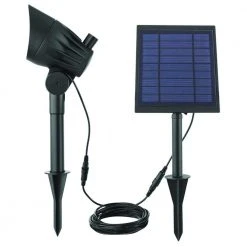 Solar Black LED 150-300 Lumen High-Low Metal Spotlight by Hampton Bay