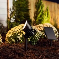 Solar Black LED 50 Lumen Metal Spotlight by Hampton Bay -Hampton Bay Sales black hampton bay spotlights nxt 2135h 4f 1000