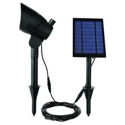 Solar Black LED 100 Lumen Metal Spotlight by Hampton Bay
