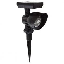 50 Lumens Solar Black Outdoor LED Landscape Spotlight by Hampton Bay