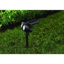 50 Lumens Solar Black Outdoor LED Landscape Spotlight by Hampton Bay -Hampton Bay Sales black hampton bay spotlights nxt c9000 12 66 1000