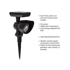 50 Lumens Solar Black Outdoor LED Landscape Spotlight by Hampton Bay -Hampton Bay Sales black hampton bay spotlights nxt c9000 12 77 1000