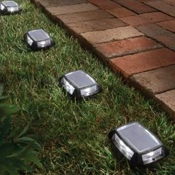 Solar 10 Lumens Black Outdoor Integrated LED Deck and Step Light (4-Pack); Weather/Water/Rust Resistant by Hampton Bay -Hampton Bay Sales black hampton bay stair lights 62805 31 1000