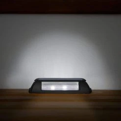 Solar 10 Lumens Black Outdoor Integrated LED Deck and Step Light (4-Pack); Weather/Water/Rust Resistant by Hampton Bay -Hampton Bay Sales black hampton bay stair lights 62805 4f 1000