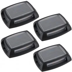 Solar 10 Lumens Black Outdoor Integrated LED Deck and Step Light (4-Pack); Weather/Water/Rust Resistant by Hampton Bay