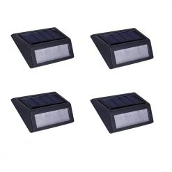 Solar Black LED Stair Light 10 Lumens (4-Pack) by Hampton Bay