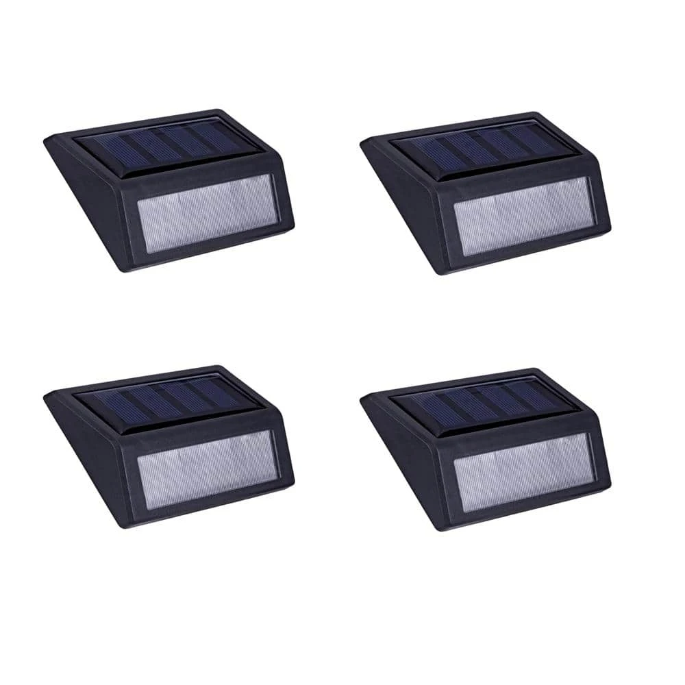Solar Black LED Stair Light 10 Lumens (4-Pack) by Hampton Bay 1 Solar Black LED Stair Light 10 Lumens (4-Pack) by Hampton Bay