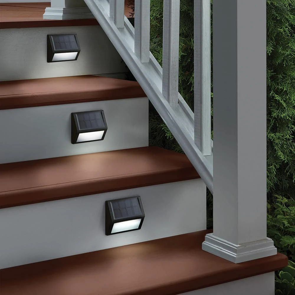 Solar Black LED Stair Light 10 Lumens (4-Pack) by Hampton Bay 2 Solar Black LED Stair Light 10 Lumens (4-Pack) by Hampton Bay - Image 2