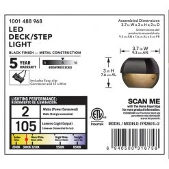 Low-Voltage Black Outdoor Integrated LED Surface Mount Light by Hampton Bay -Hampton Bay Sales black hampton bay stair lights iyr2601l 2 1f 1000