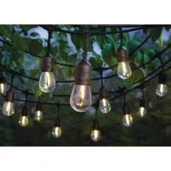 24-Light Indoor/Outdoor 48 ft. String Light with S14 Single Filament LED Bulbs by Hampton Bay 10 24-Light Indoor/Outdoor 48 ft. String Light with S14 Single Filament LED Bulbs by Hampton Bay -Hampton Bay Sales black hampton bay string lights 10328 a0 1000