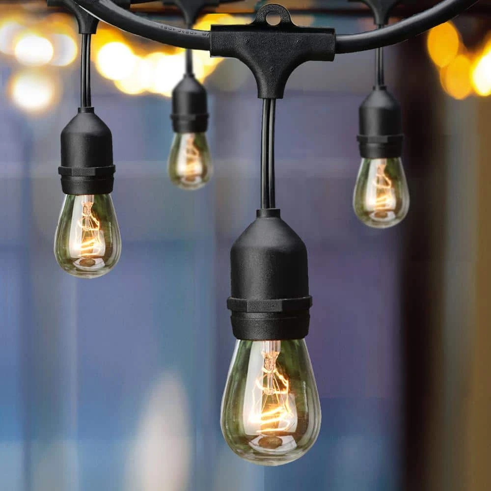 12-Light Indoor/Outdoor 24 ft. Plug-In Incandescent Edison Bulb String Light by Hampton Bay 3 12-Light Indoor/Outdoor 24 ft. Plug-In Incandescent Edison Bulb String Light by Hampton Bay - Image 3