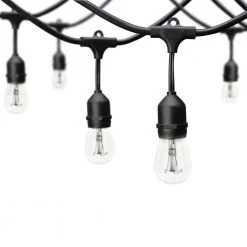 12-Light Indoor/Outdoor 24 ft. Plug-In Incandescent Edison Bulb String Light by Hampton Bay 10 12-Light Indoor/Outdoor 24 ft. Plug-In Incandescent Edison Bulb String Light by Hampton Bay -Hampton Bay Sales black hampton bay string lights 2416j2 1 66 1000