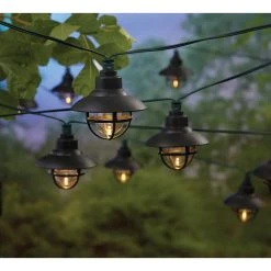 20-Light 231 in. Solar Black Integrated LED Nautical String Light by Hampton Bay -Hampton Bay Sales black hampton bay string lights 82140 31 1000