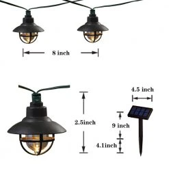 20-Light 231 in. Solar Black Integrated LED Nautical String Light by Hampton Bay -Hampton Bay Sales black hampton bay string lights 82140 4f 1000