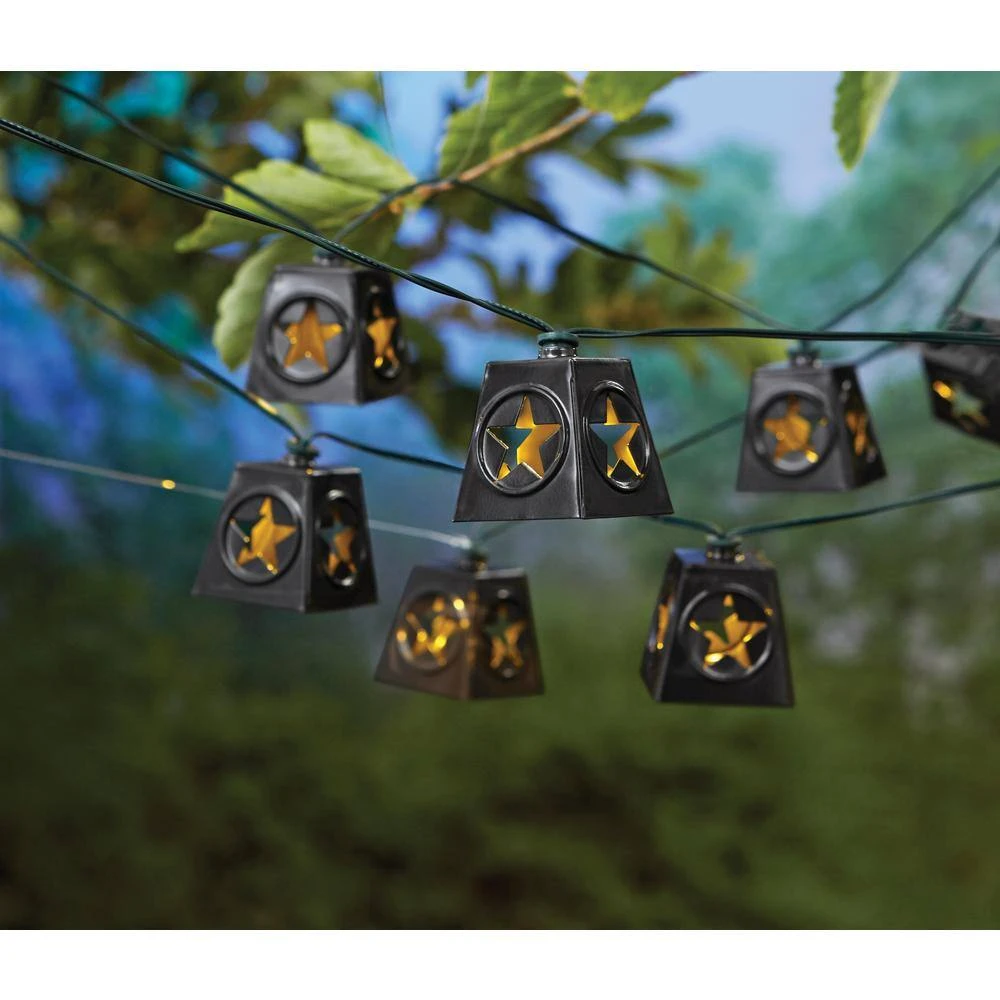 Solar 10-Light 150 in. Integrated LED String Light with Lone Star Shade by Hampton Bay 7 Solar 10-Light 150 in. Integrated LED String Light with Lone Star Shade by Hampton Bay - Image 7
