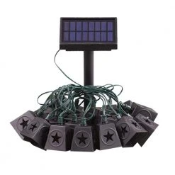 Solar 10-Light 150 in. Integrated LED String Light with Lone Star Shade by Hampton Bay