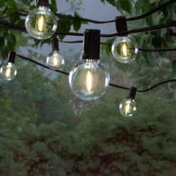 Outdoor 25 ft. Plug-in Globe LED G40 Bulb String-Light (25-Bulbs) by Hampton Bay -Hampton Bay Sales black hampton bay string lights mypc 025l 0 8 66 1000