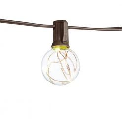 Outdoor/Indoor 12 ft. Plug-In LED G40 Copper Fairy String Light (2-Pack) by Hampton Bay