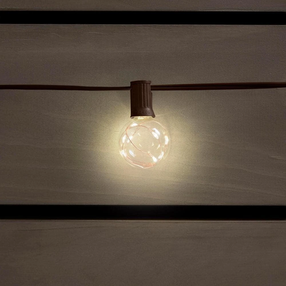 Outdoor/Indoor 12 ft. Plug-In LED G40 Copper Fairy String Light (3-Pack) by Hampton Bay 6 Outdoor/Indoor 12 ft. Plug-In LED G40 Copper Fairy String Light (3-Pack) by Hampton Bay - Image 6