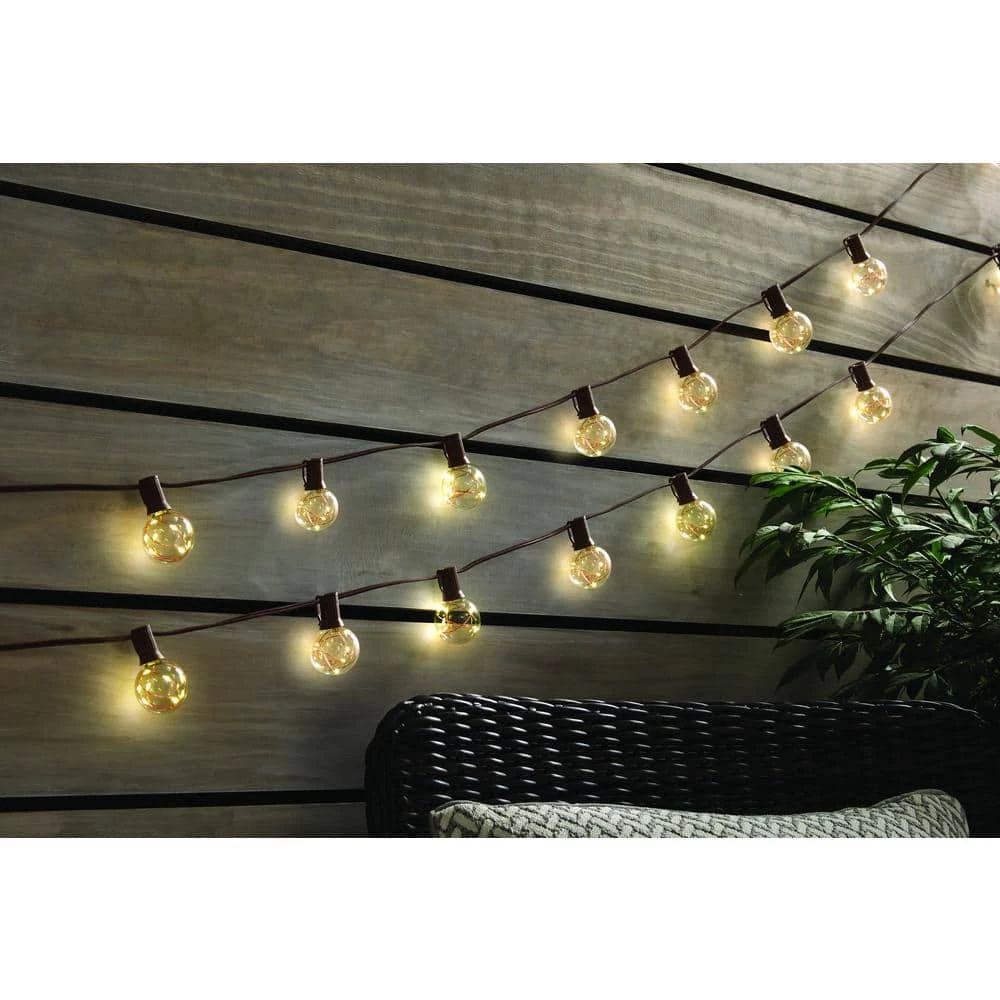Outdoor/Indoor 12 ft. Plug-In LED G40 Copper Fairy String Light (6-Pack) by Hampton Bay 2 Outdoor/Indoor 12 ft. Plug-In LED G40 Copper Fairy String Light (6-Pack) by Hampton Bay - Image 2