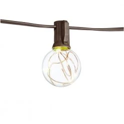 Outdoor/Indoor 12 ft. Plug-In LED G40 Copper Fairy String Light (10-Heads) by Hampton Bay