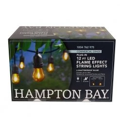 12 ft. 6 Socket LED Flame Effect Indoor/Outdoor String Light by Hampton Bay -Hampton Bay Sales black hampton bay string lights sl12 6 flame hd 44 1000