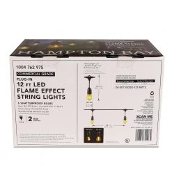 12 ft. 6 Socket LED Flame Effect Indoor/Outdoor String Light by Hampton Bay -Hampton Bay Sales black hampton bay string lights sl12 6 flame hd 4f 1000