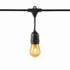 12 ft. 6 Socket LED Flame Effect Indoor/Outdoor String Light by Hampton Bay -Hampton Bay Sales black hampton bay string lights sl12 6 flame hd 66 1000