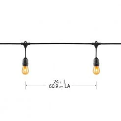 12 ft. 6 Socket LED Flame Effect Indoor/Outdoor String Light by Hampton Bay -Hampton Bay Sales black hampton bay string lights sl12 6 flame hd c3 1000
