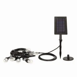 Outdoor 20 ft. 10 Socket LED Solar Edison Bulb String Light by Hampton Bay -Hampton Bay Sales black hampton bay string lights sl20 10 sol hd 4f 1000