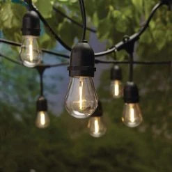 Outdoor 20 ft. 10 Socket LED Solar Edison Bulb String Light by Hampton Bay