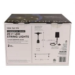Outdoor 20 ft. 10 Socket LED Solar Edison Bulb String Light by Hampton Bay -Hampton Bay Sales black hampton bay string lights sl20 10 sol hd 76 1000