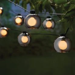 Outdoor/Indoor 10 ft. Plug-In G Type Bulb Incandescent String Light with 8-Smoky Glass Shades (2-Pack) by Hampton Bay 7 Outdoor/Indoor 10 ft. Plug-In G Type Bulb Incandescent String Light with 8-Smoky Glass Shades (2-Pack) by Hampton Bay -Hampton Bay Sales black hampton bay string lights str ba5 2pk 1d 1000