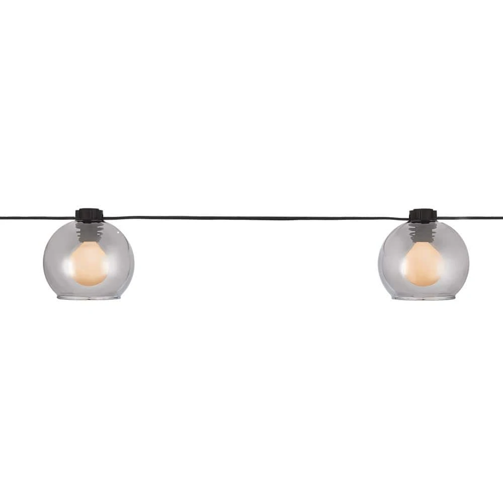 Outdoor/Indoor 10 ft. Plug-In G Type Bulb Incandescent String Light with 8-Smoky Glass Shades (2-Pack) by Hampton Bay 1 Outdoor/Indoor 10 ft. Plug-In G Type Bulb Incandescent String Light with 8-Smoky Glass Shades (2-Pack) by Hampton Bay