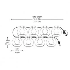 Outdoor/Indoor 10 ft. Plug-In G Type Bulb Incandescent String Light with 8-Smoky Glass Shades (3-Pack) by Hampton Bay 8 Outdoor/Indoor 10 ft. Plug-In G Type Bulb Incandescent String Light with 8-Smoky Glass Shades (3-Pack) by Hampton Bay -Hampton Bay Sales black hampton bay string lights str ba5 3pk 77 1000