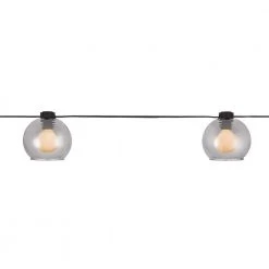 Outdoor/Indoor 10 ft. Plug-In G Type Bulb Incandescent String Light with 8-Smoky Glass Shades by Hampton Bay