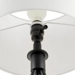 Higgins 23.75 in. Black Tripod Table Lamp with Round Base by Hampton Bay -Hampton Bay Sales black hampton bay table lamps 24121 000 40 1000